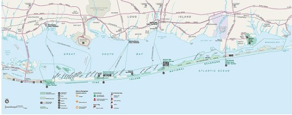 Map of The Fire Island National Seashore