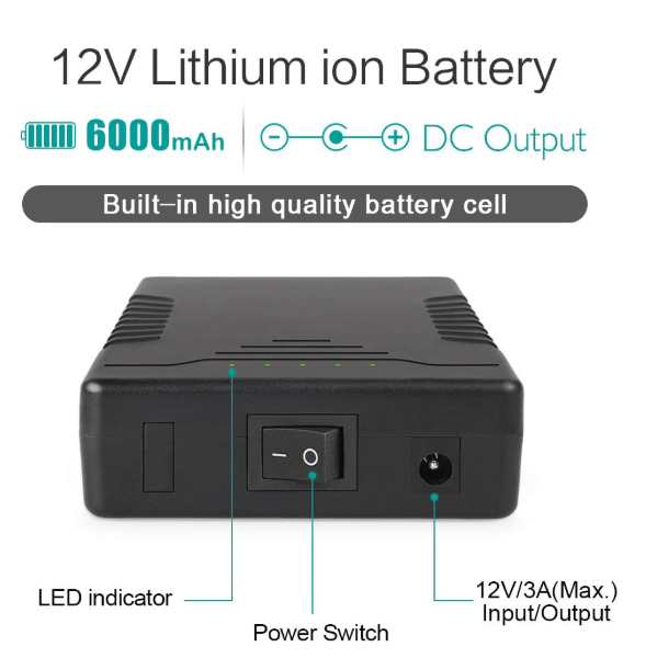 TalentCell 3000mAh battery pack with wall charger and power splitter cabl